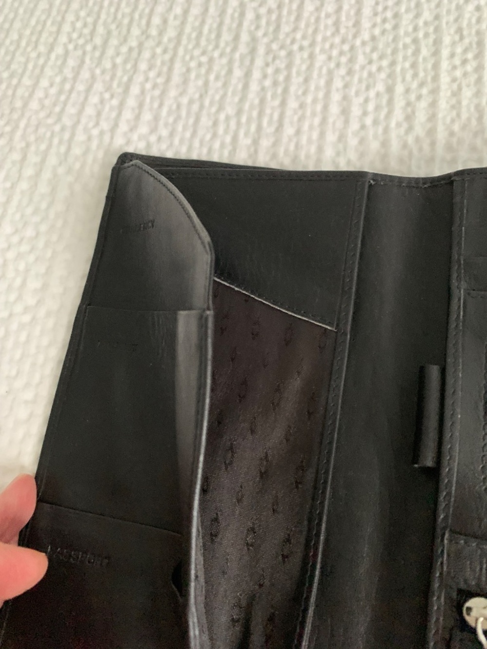 Black Leather RFID Travel Passport Wallet Organizer Holder Snap Closure - Picture 7 of 11